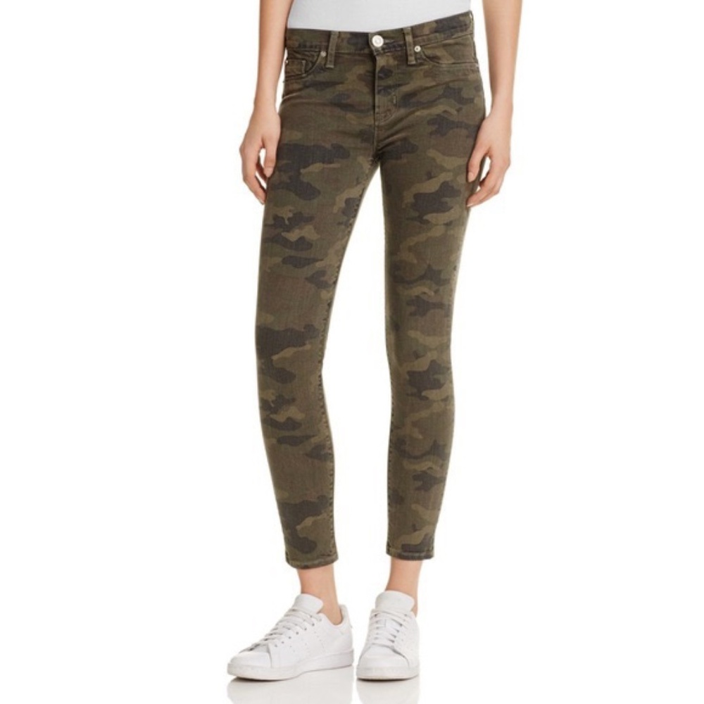 Hudson Olive Green Camo Nico Mid Rise Ankle Skinny Jeans 27
